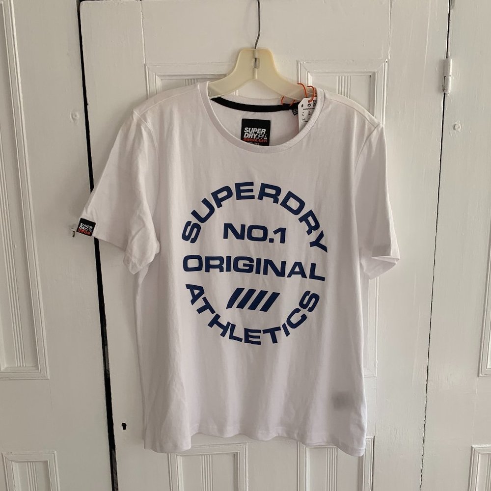 Streetwear 7 Standard T-shirt by Superdry, Size 10, Light Cream, NWT